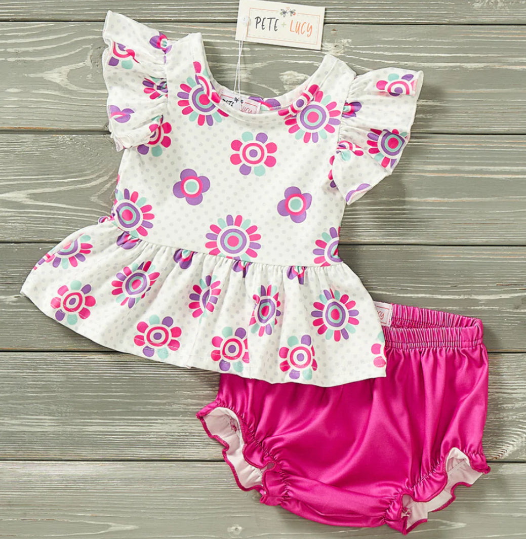 Criss Cross Peplum/BUMMIE SET main image 1