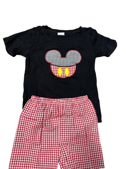 Gingham Mouse 2pc Short Set