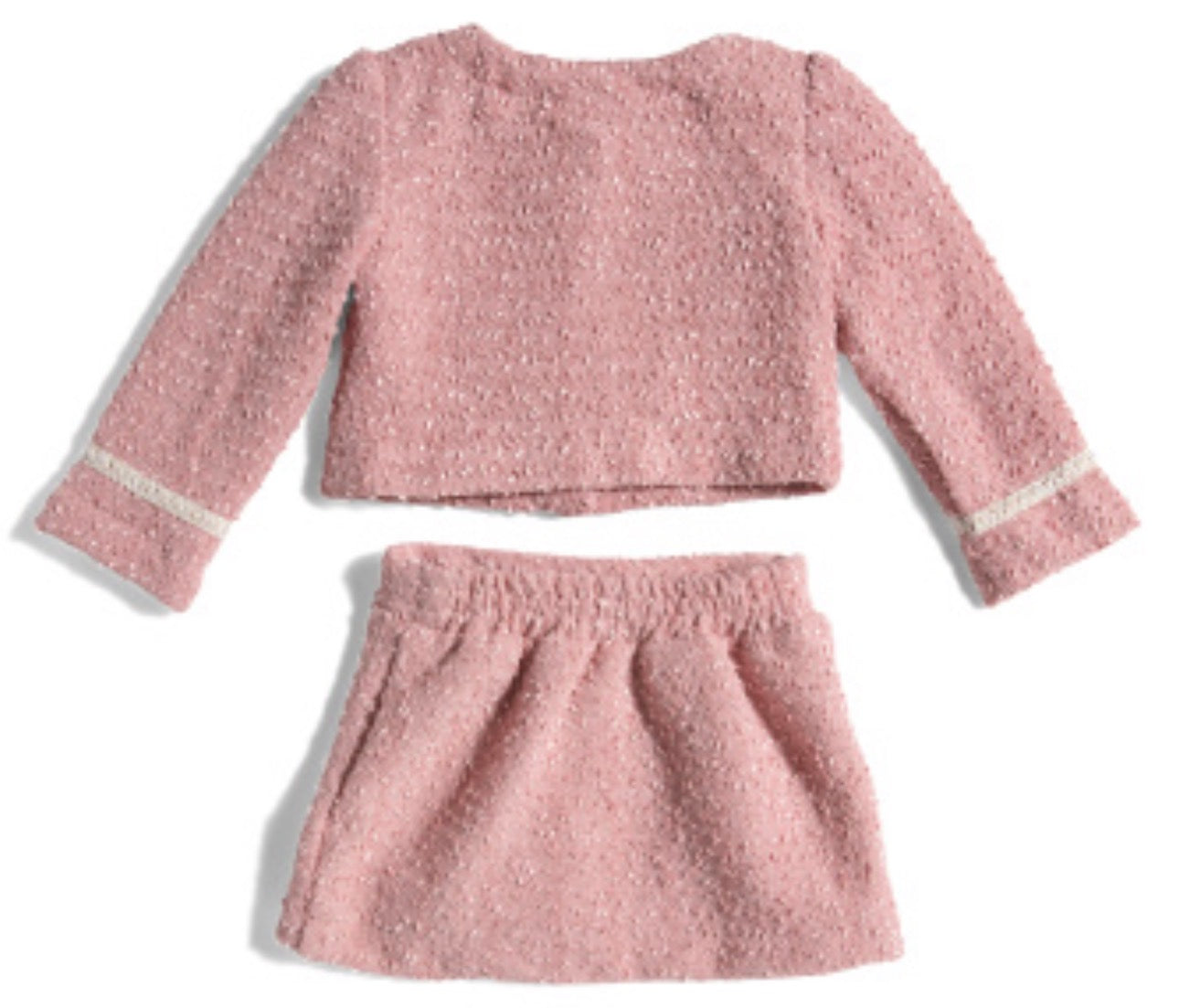 2pc Pink Pink Tweed Jacket & Skirt Set