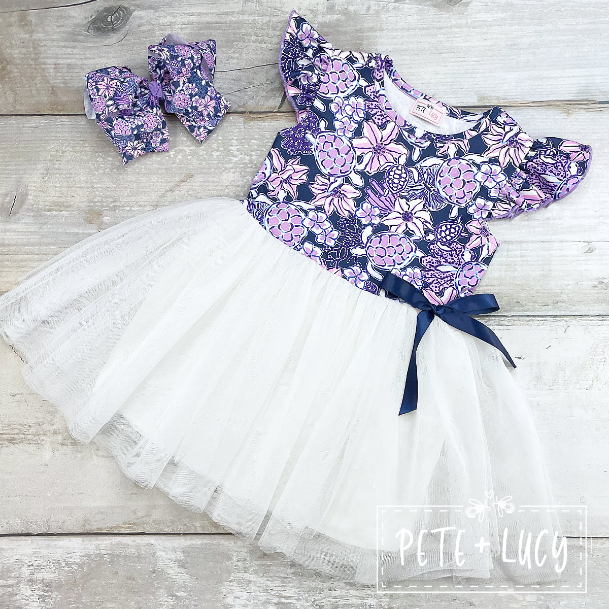 Tropical Turtle-Tulle Dress