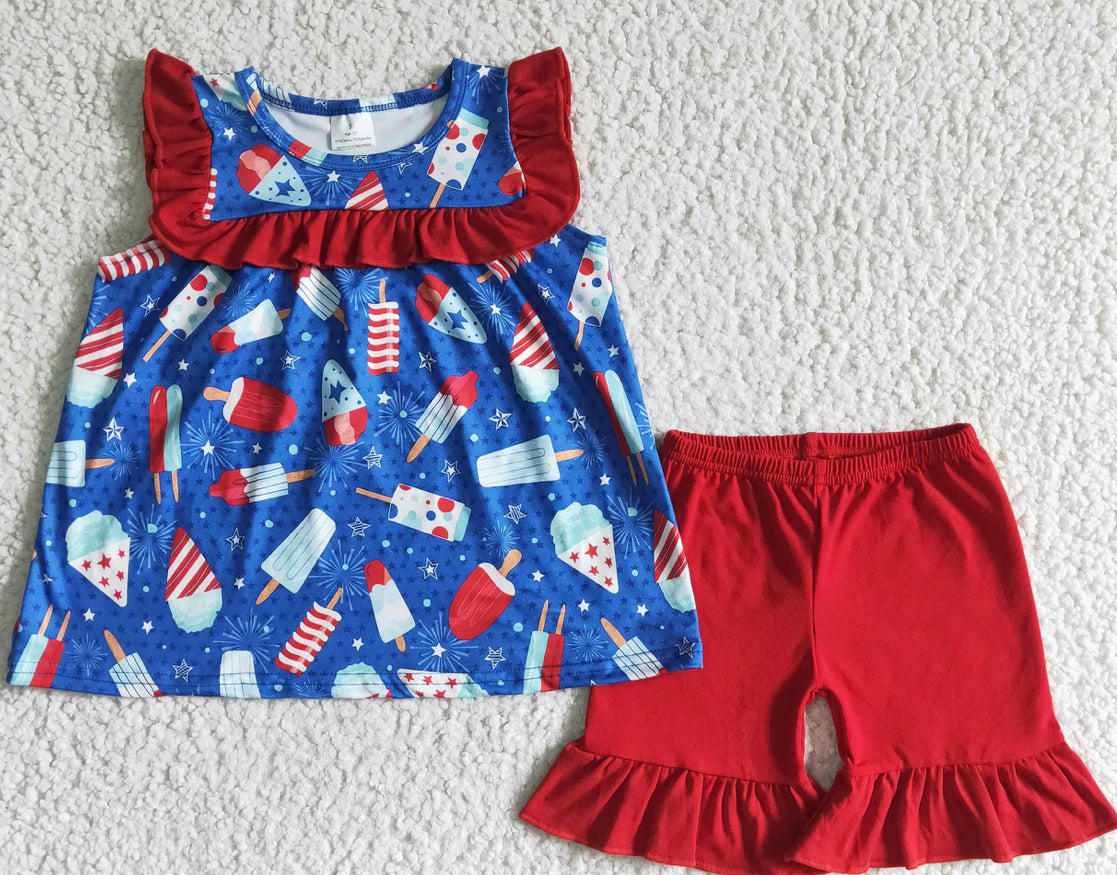 Americana Popcicle Sibling Set-Girl 2pc