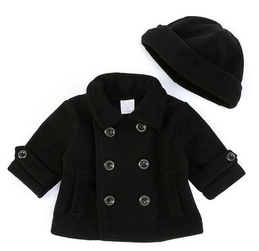 Boys Peacoat & Hat Set