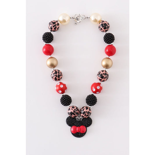 Leopard Minnie Bling Necklace