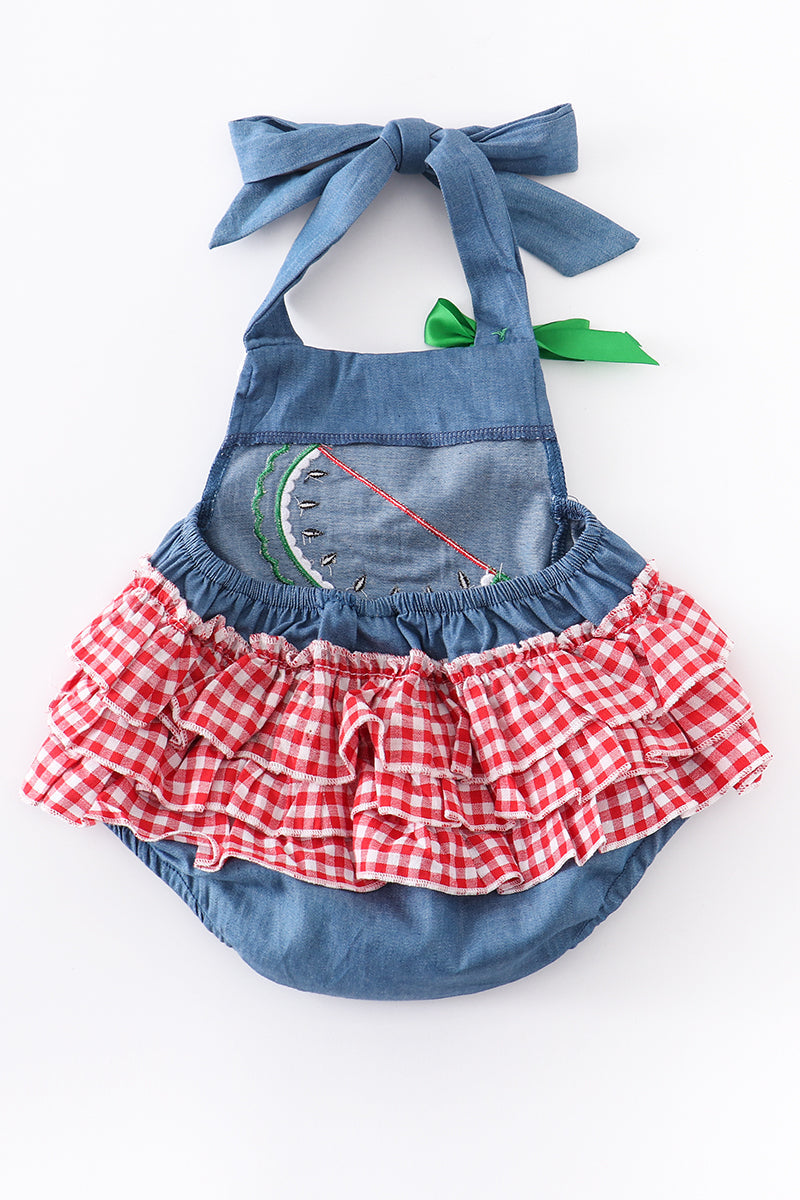 Watermelon Ruffle Romper