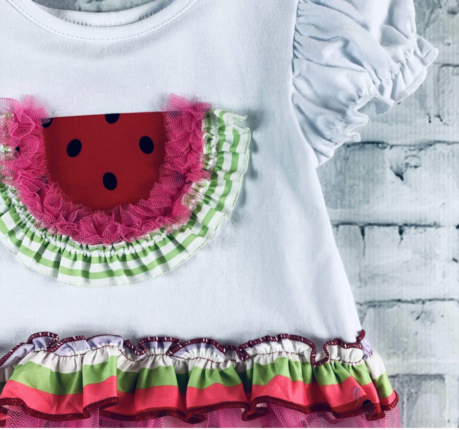 Sweet Watermelon Denim Shorts Set