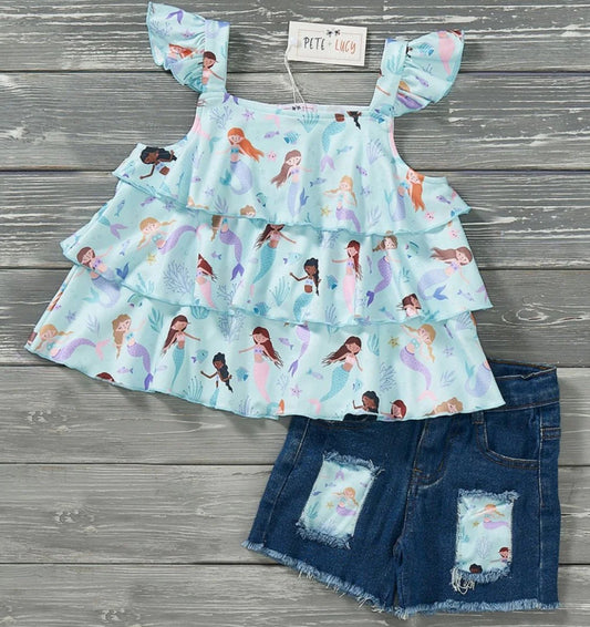Mermaid Dreams -2pc Denim Set