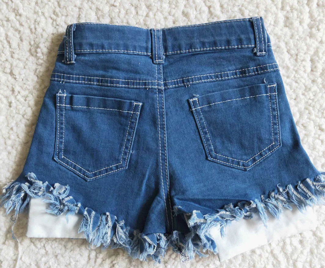 4th of July Distressed Denim -Shorts