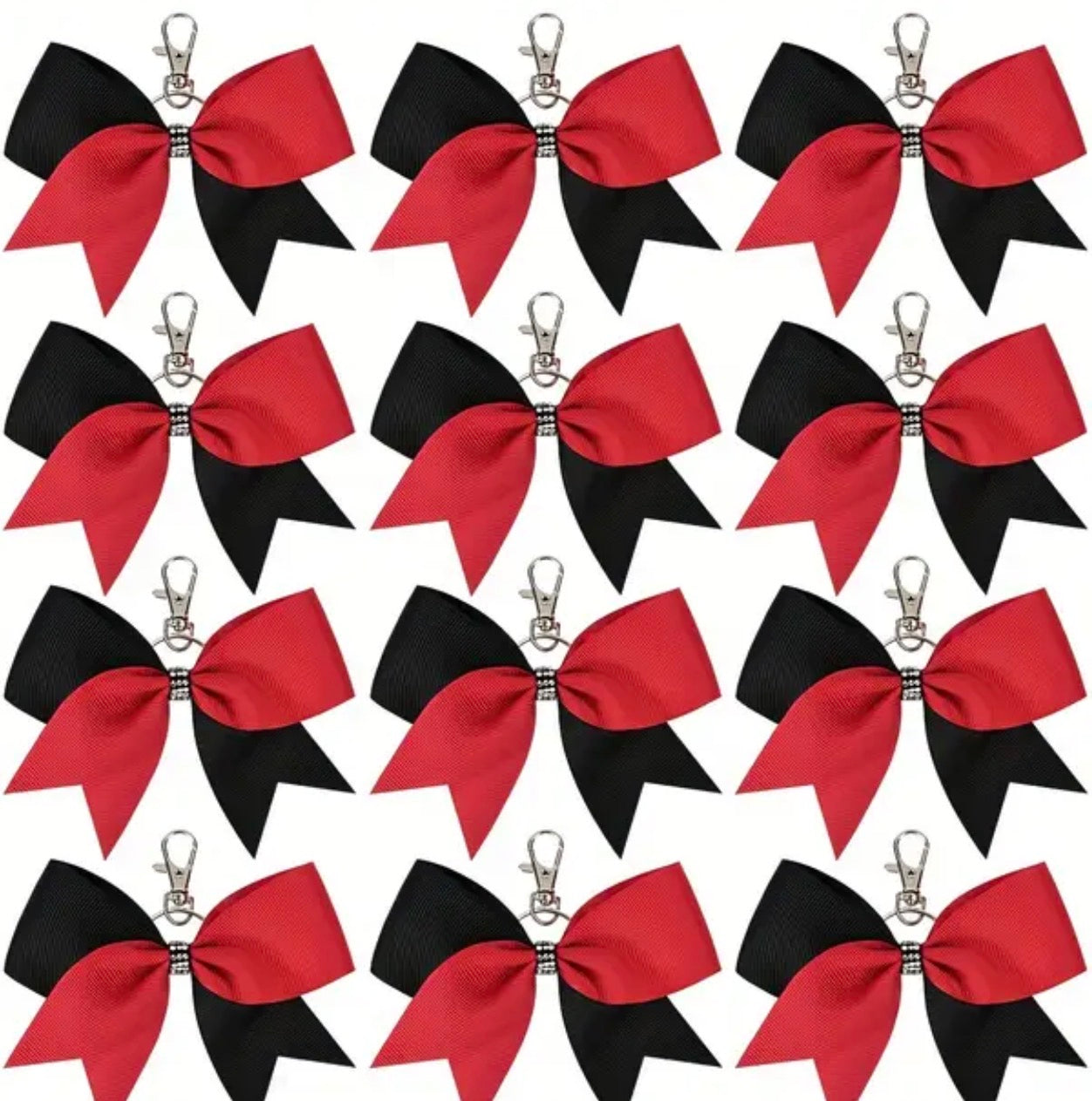 Bow Bag Charm - Red/Black