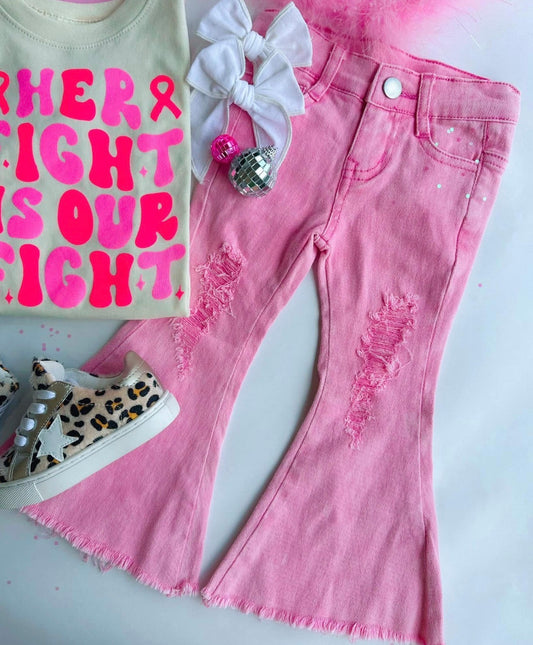 Pink Denim distressed Belles