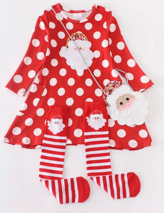 Red Santa 3pc Dress Set