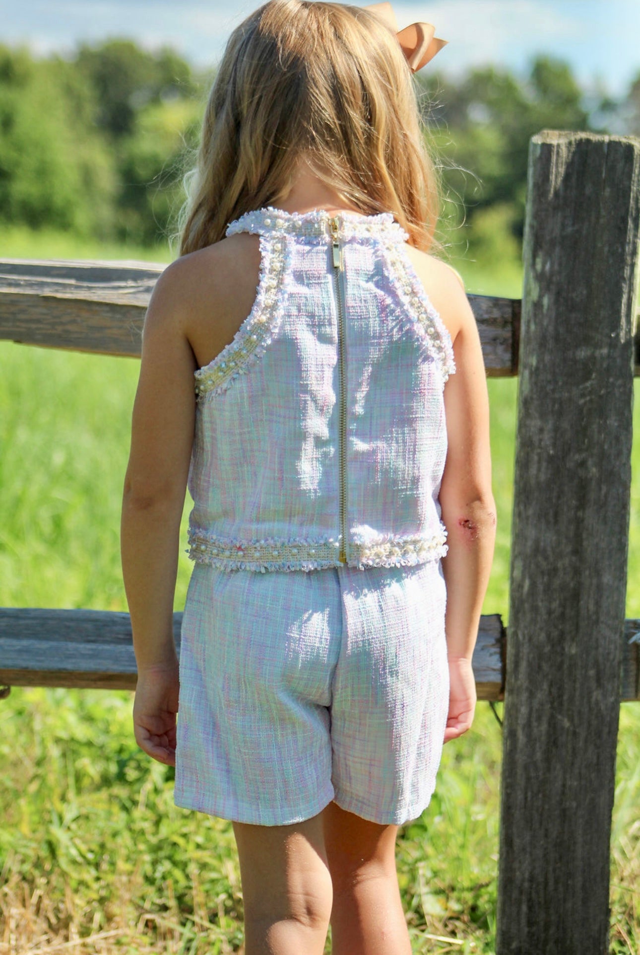 Pastel Tweed Halter Couture -2pc