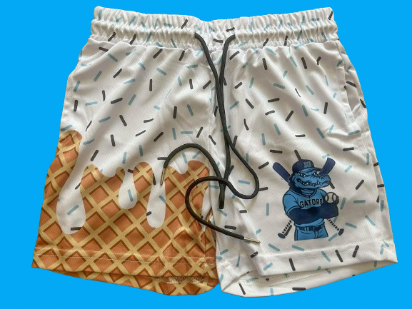 White Drip Gators Baseball Shorts