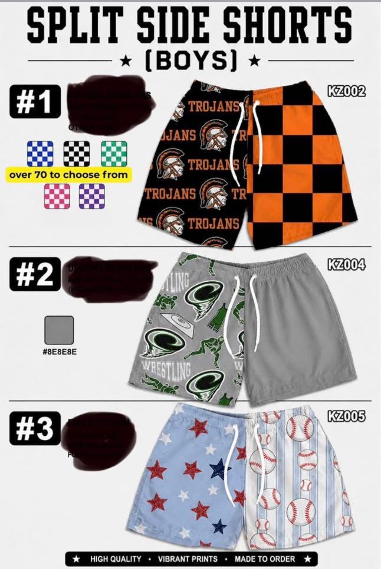 Special Order -Amber P- Split Shorts