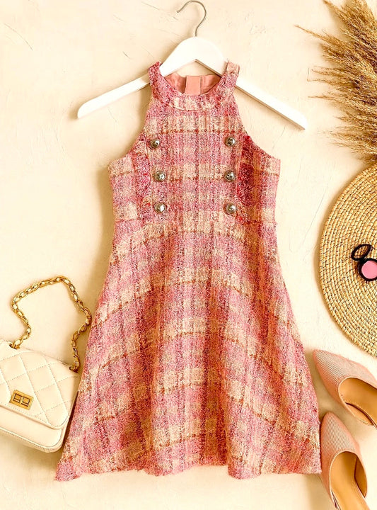 Pink Tweed Dress