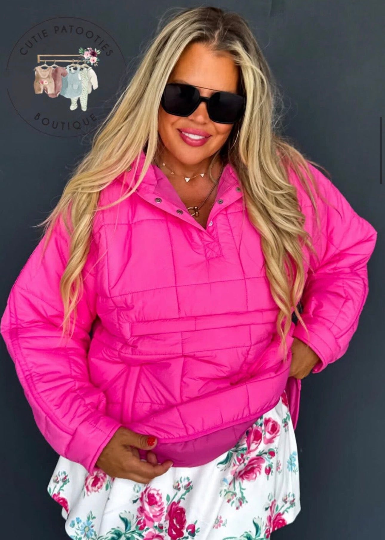 Women’s Pullover Puffer Jacket -Pink