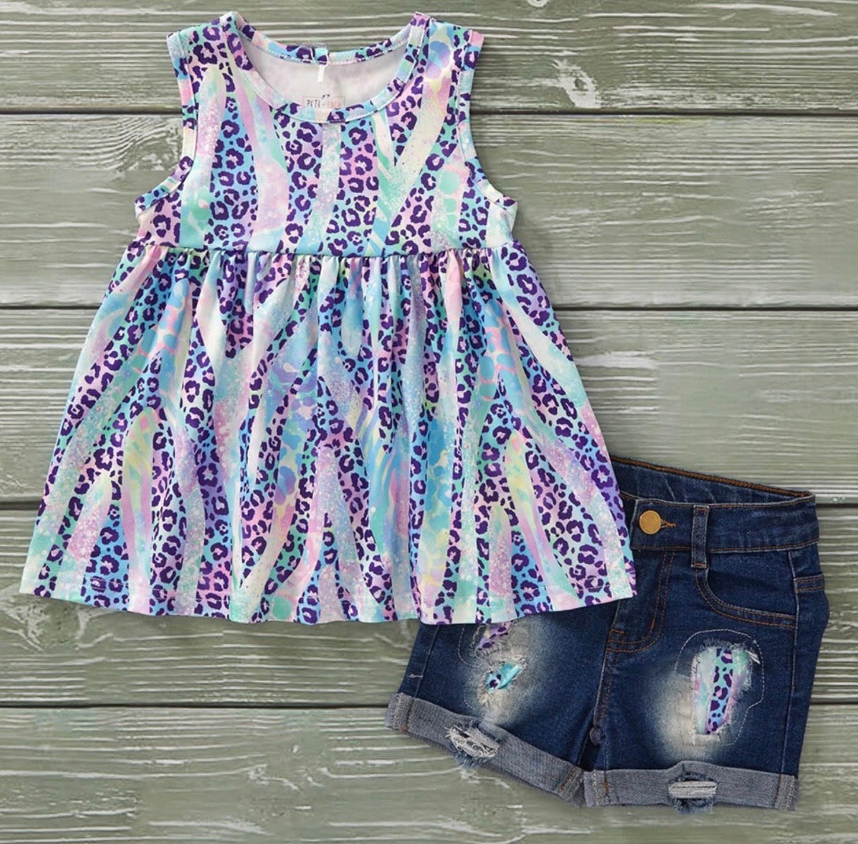 Safari Shimmer Denim -2pc Set