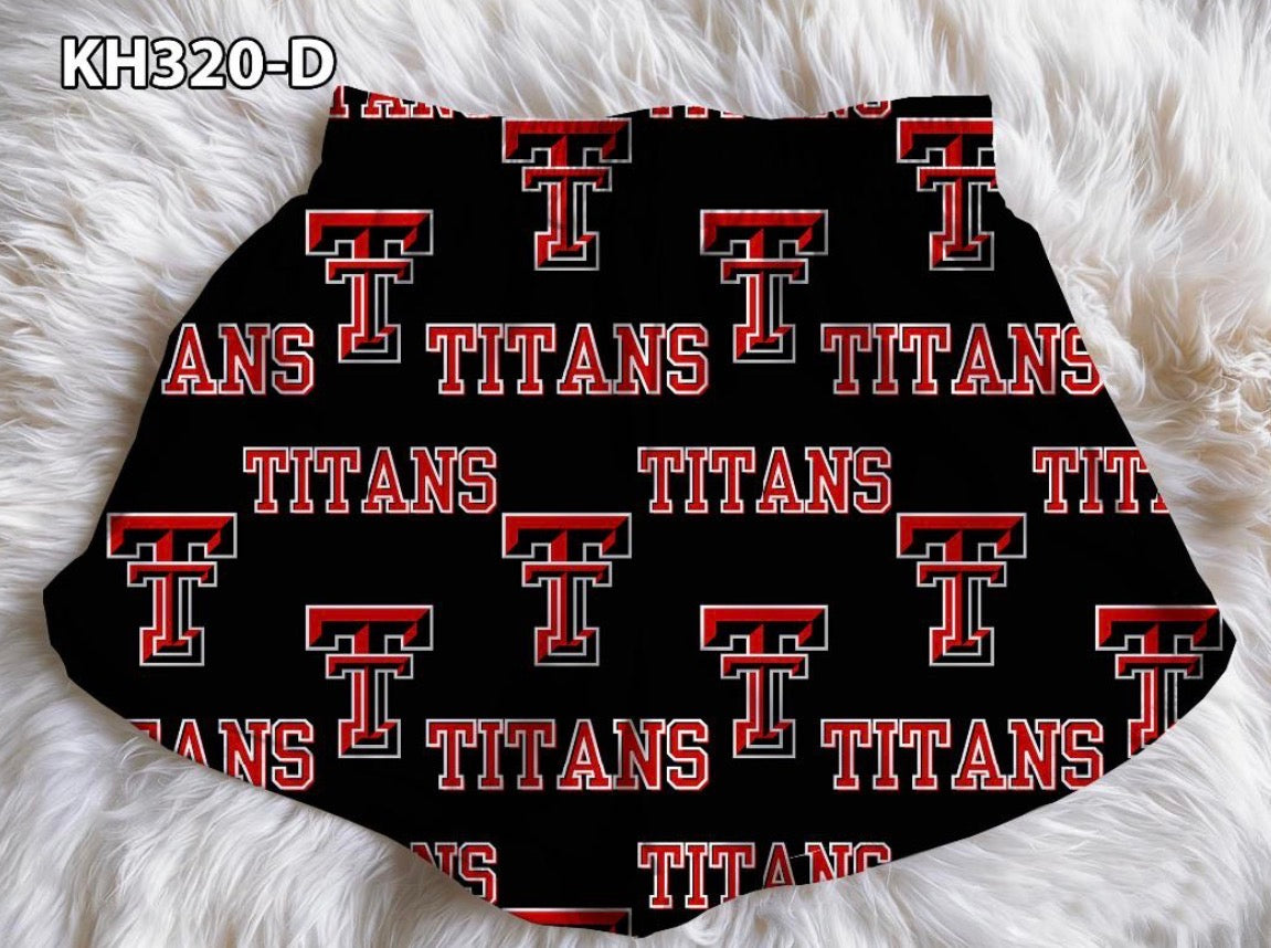 Titans High Waisted Shorts - Womens/Girls