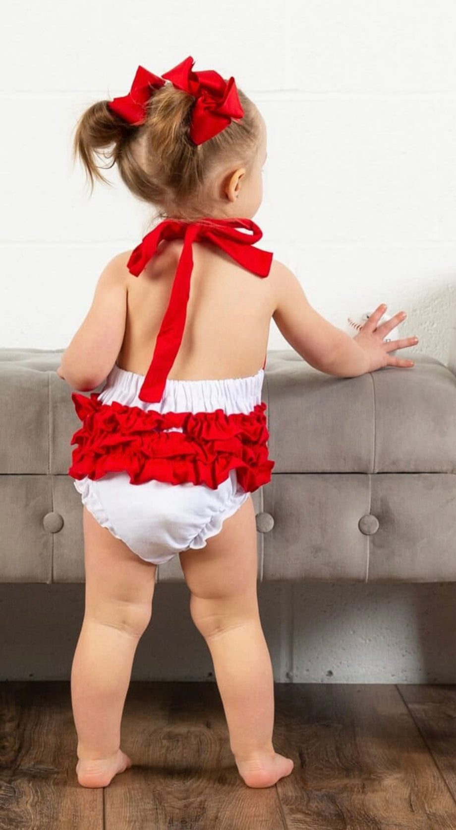 Baseball Ruffle Romper