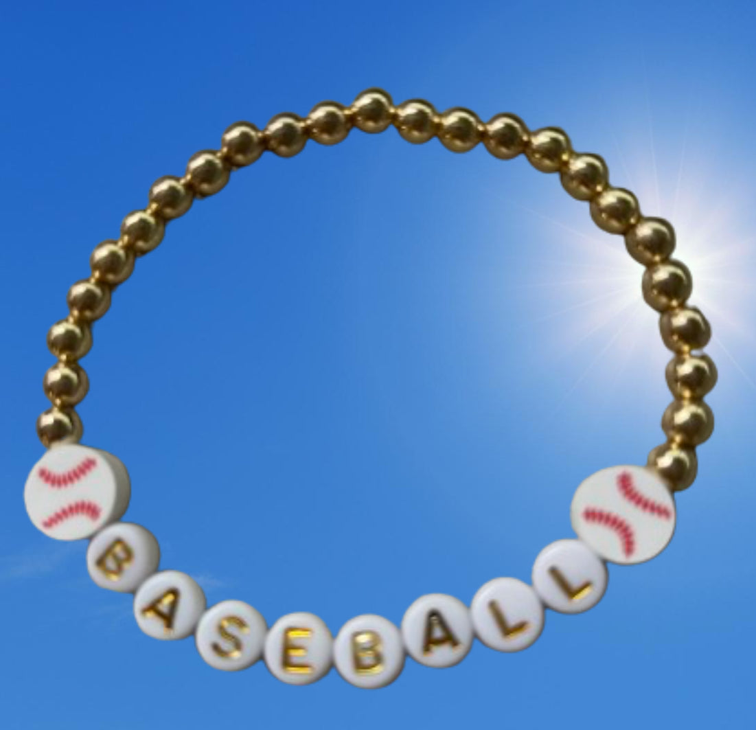 Baseball Bracelet-Gold