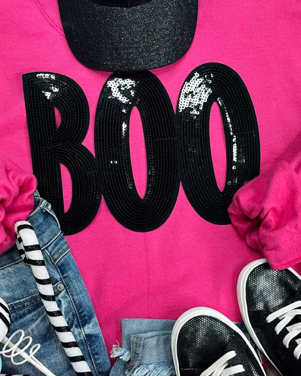 BOO Sequin Patch Sweatshirt