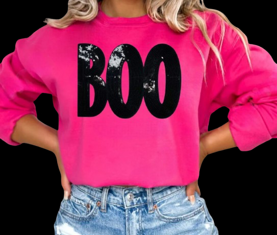 BOO Sequin Patch Sweatshirt