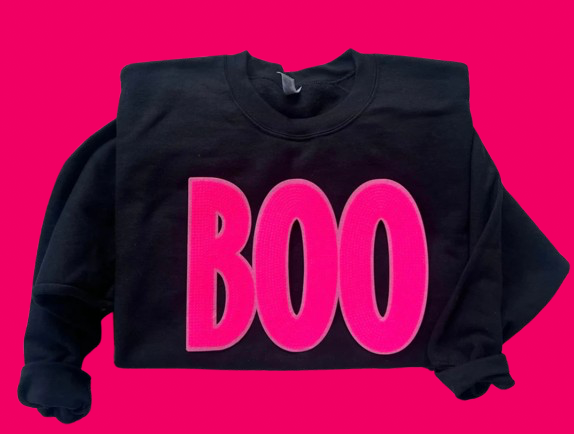 BOO Sequin Patch Sweatshirt