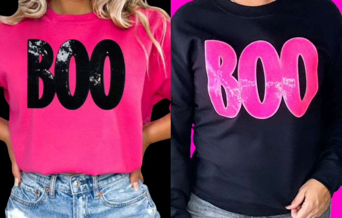 BOO Sequin Patch Sweatshirt