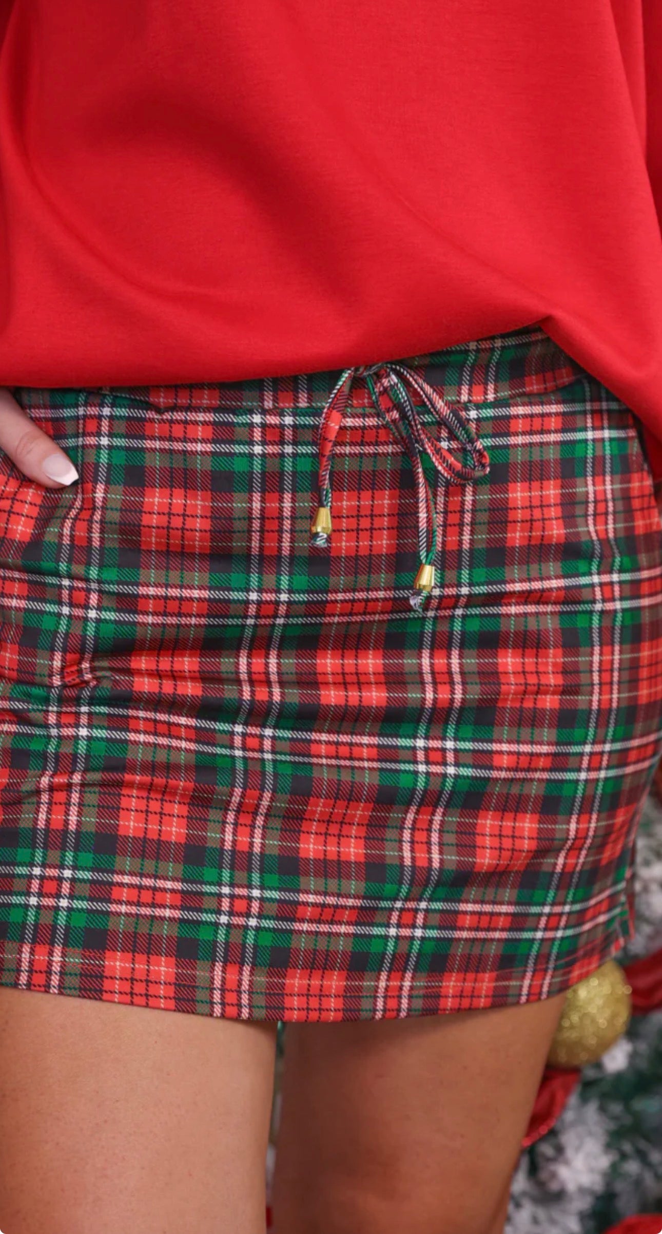 Red Plaid Skort