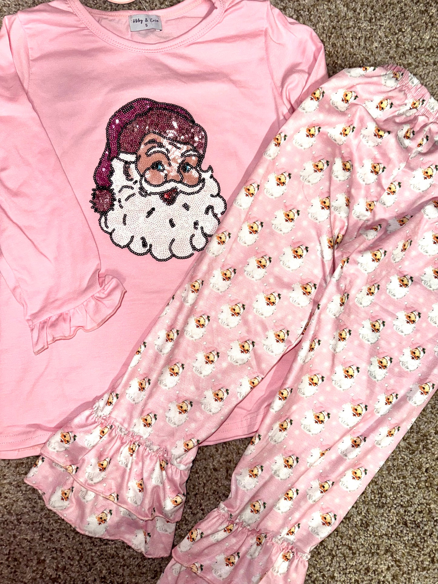 Pink Sequin Santa Set