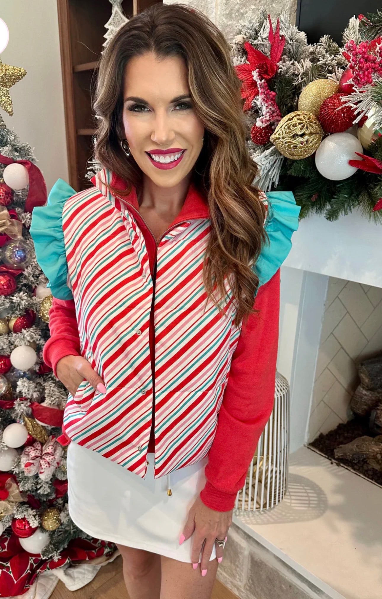 Candy Stripe Puffer Vest