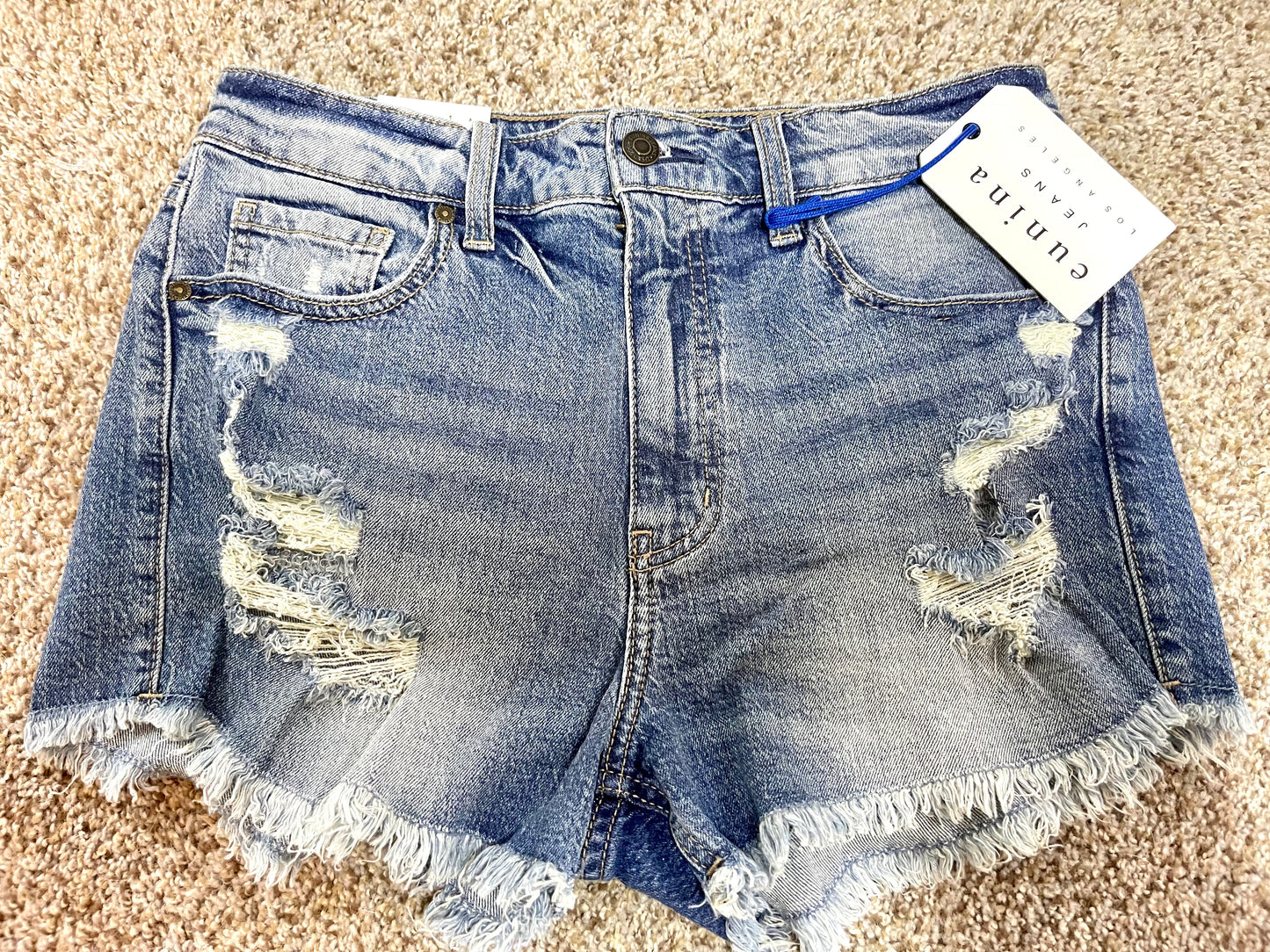 Distressed Denim Shorts
