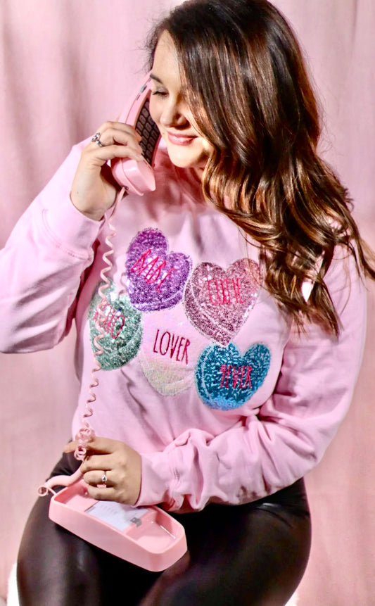 Conversation Hearts Sweatshirt