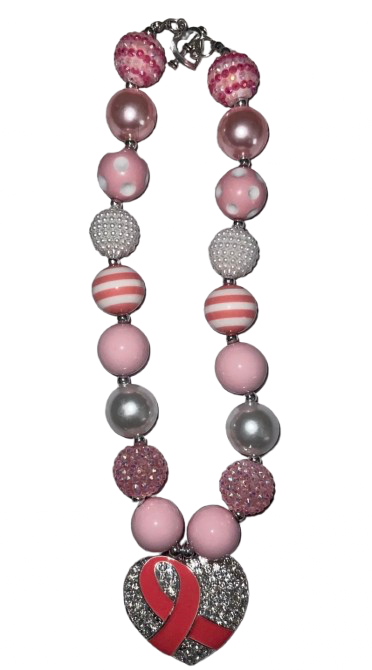Big Bling Breast Cancer Kids necklace