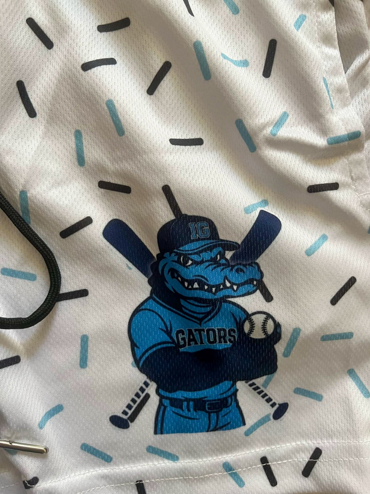 White Drip Gators Baseball Shorts