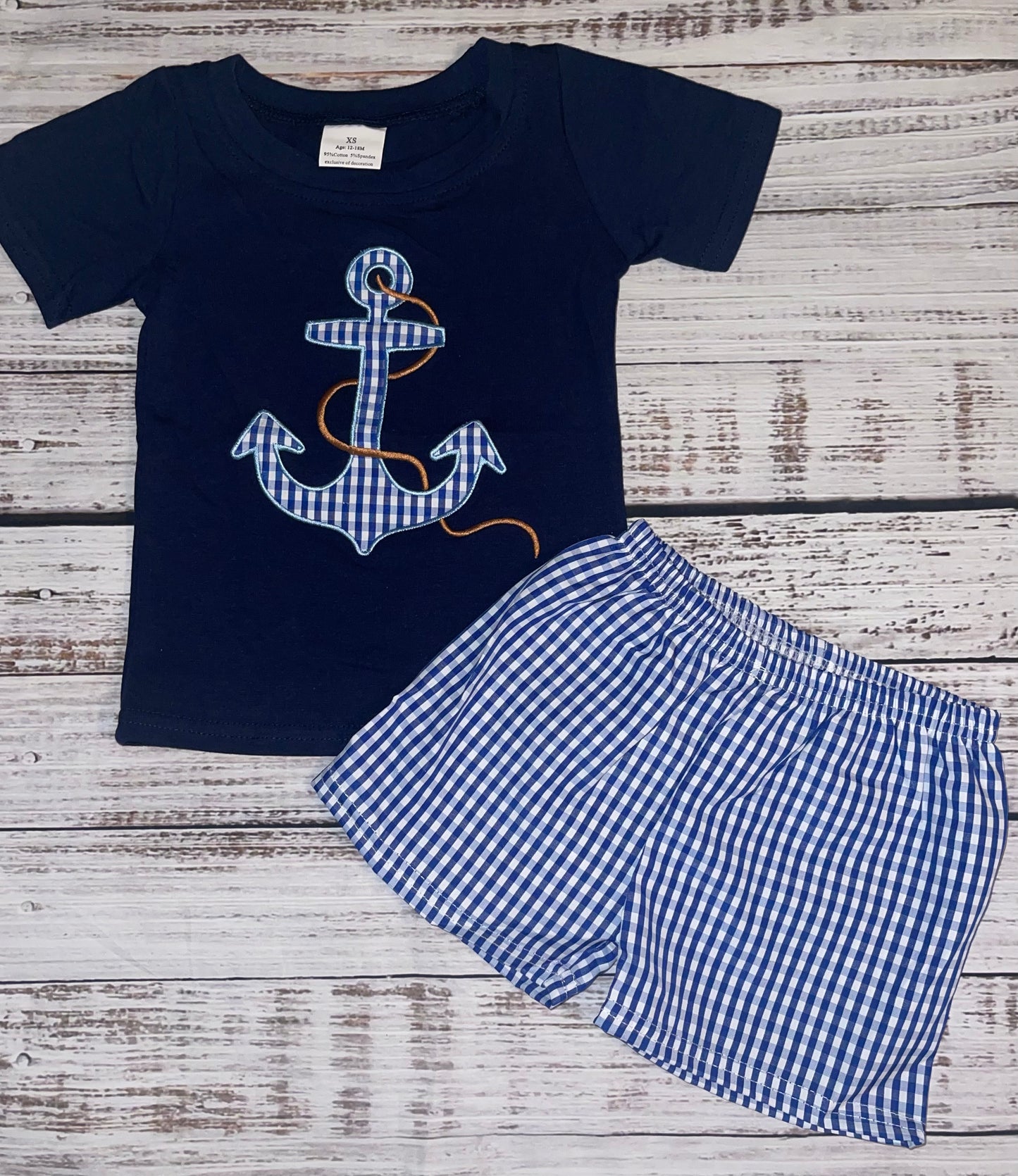 Embroidered Anchor 2pc Set