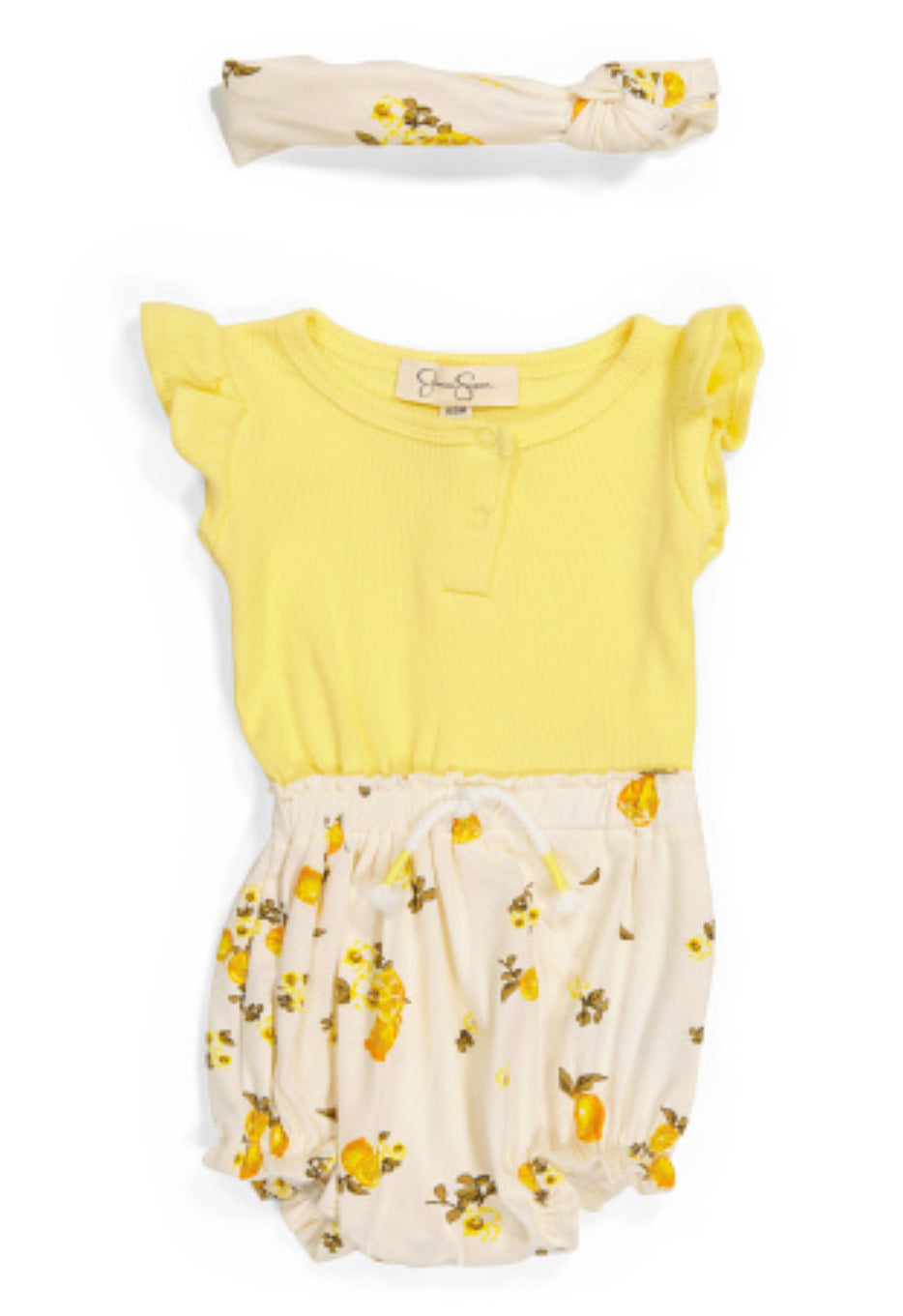 Yellow Lemon Romper w/ Headband