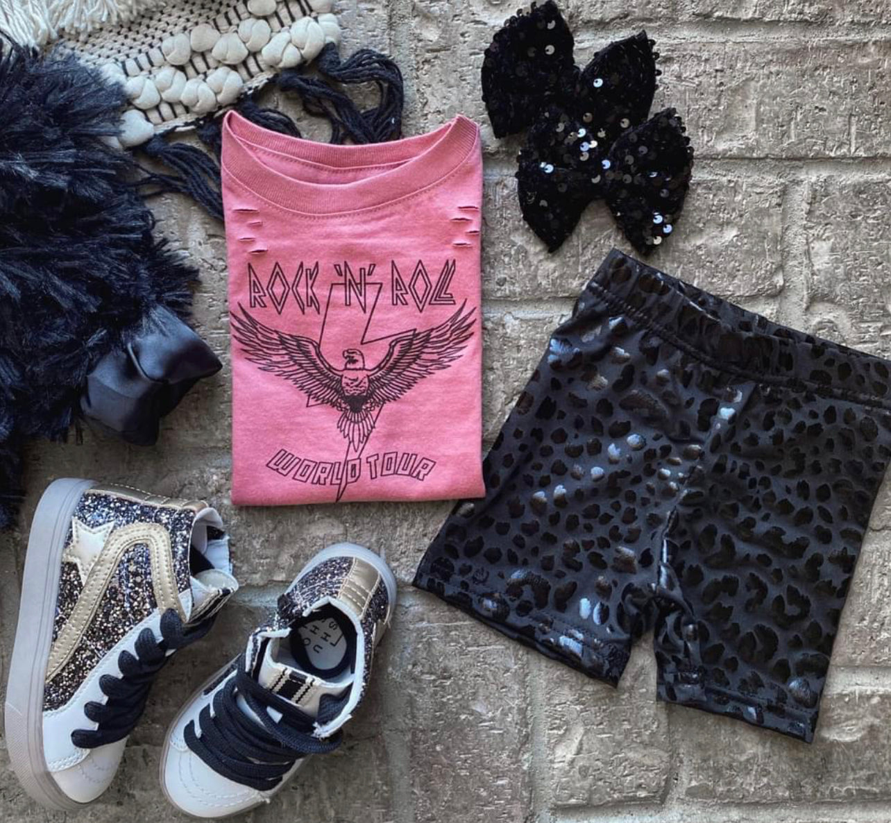 Leopard Pleather Biker Shorts