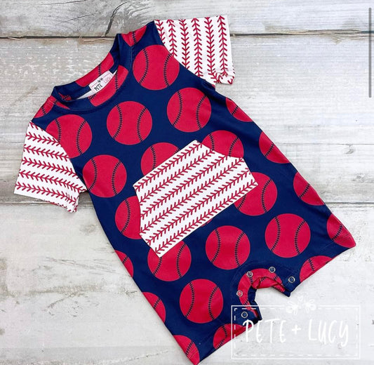 Take Me Out to the Ballgame- Boy Romper