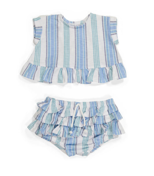 Blue Stripe 2pc bloomer set