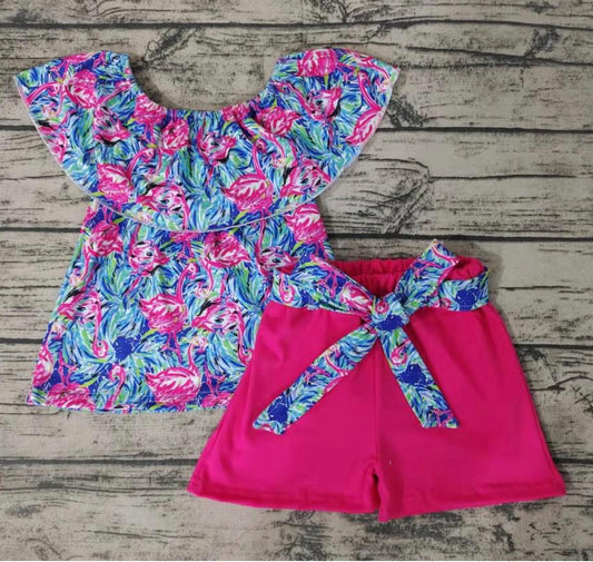 Flamingo Shorts Set