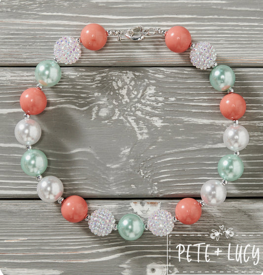 Peach & Mint Bling -Necklace