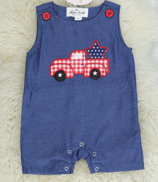 Chambray Truck Boy Romper