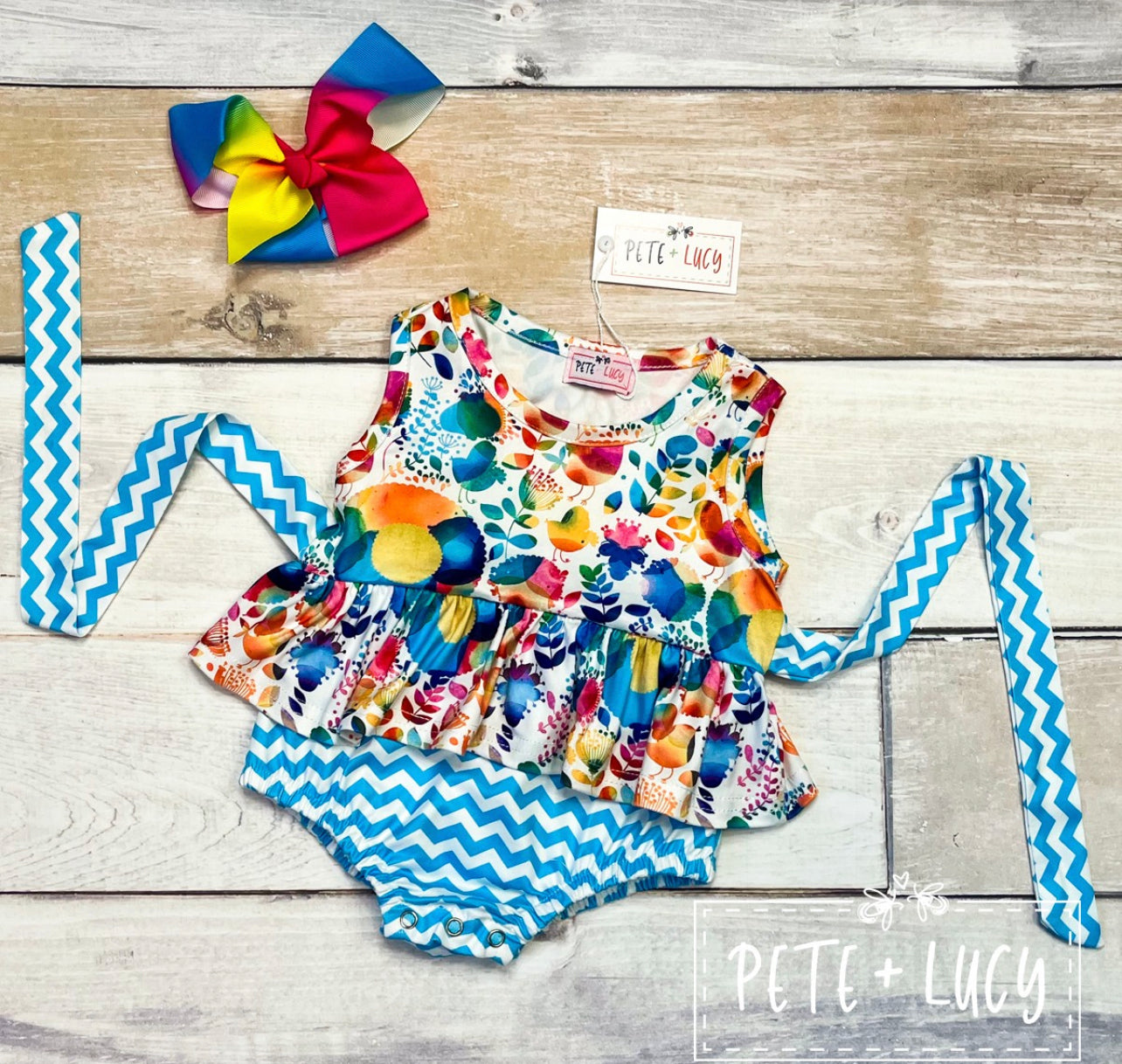 Colorful Birds-Romper