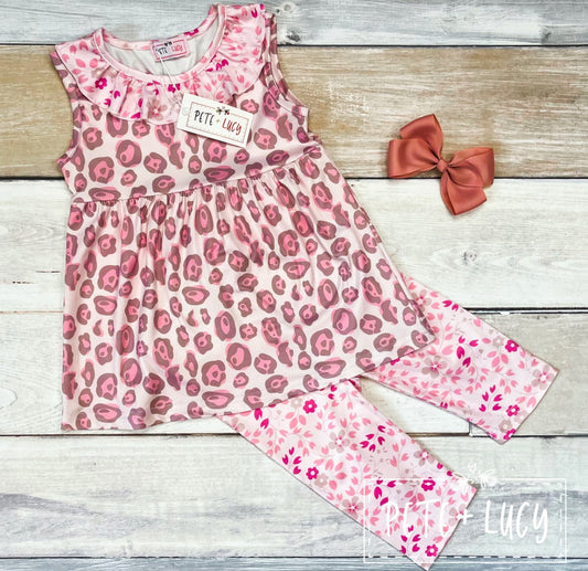 Sweet Leopard - 2pc Capri Set