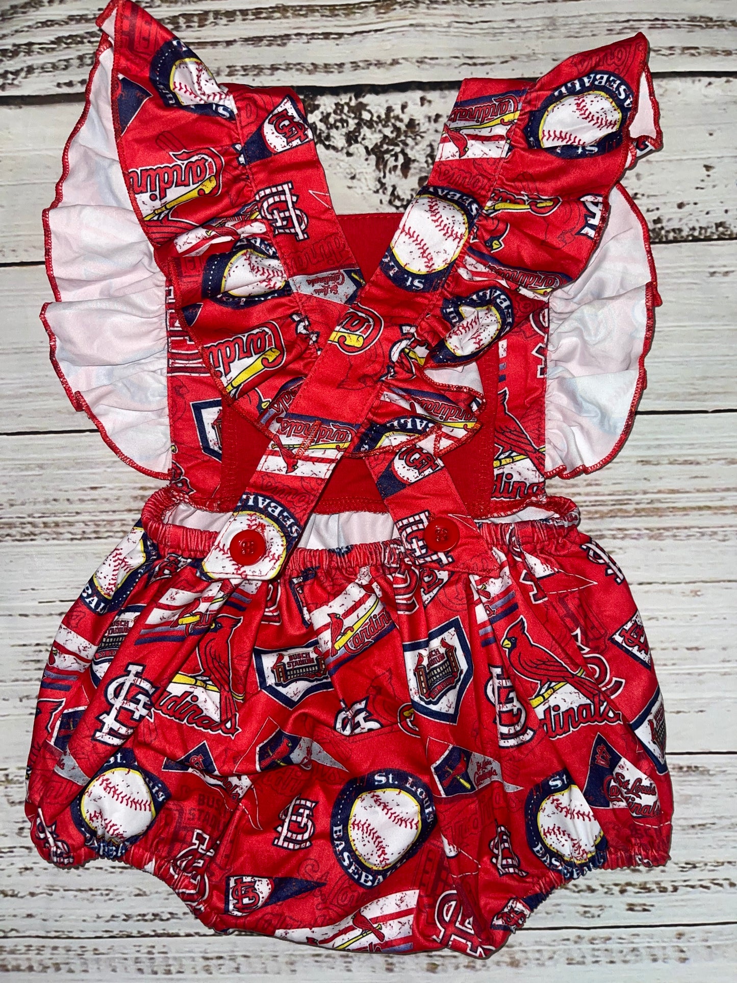 Cardinals Ruffle Romper