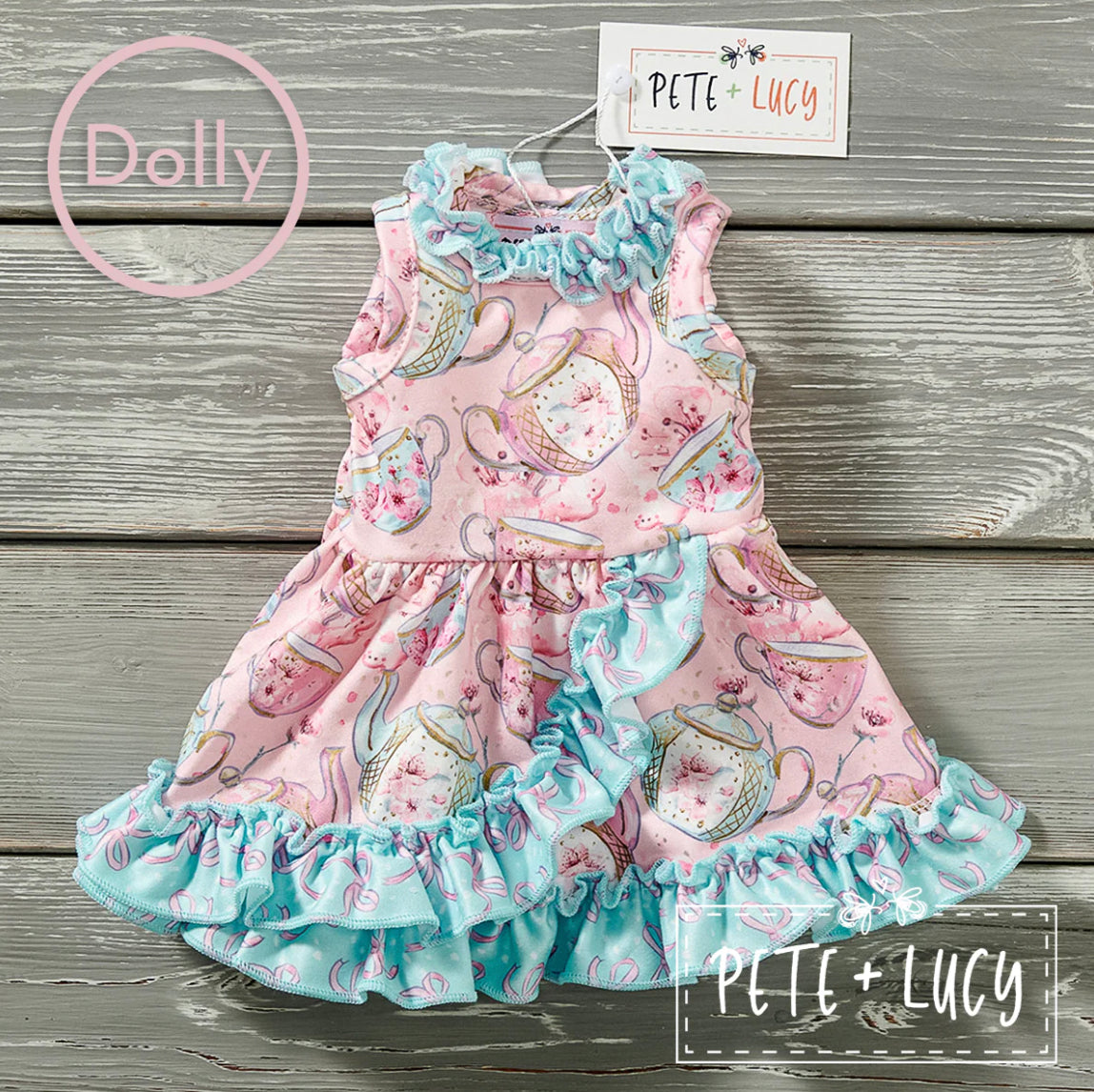 Cherry Blossom Tea Party - Doll Dress