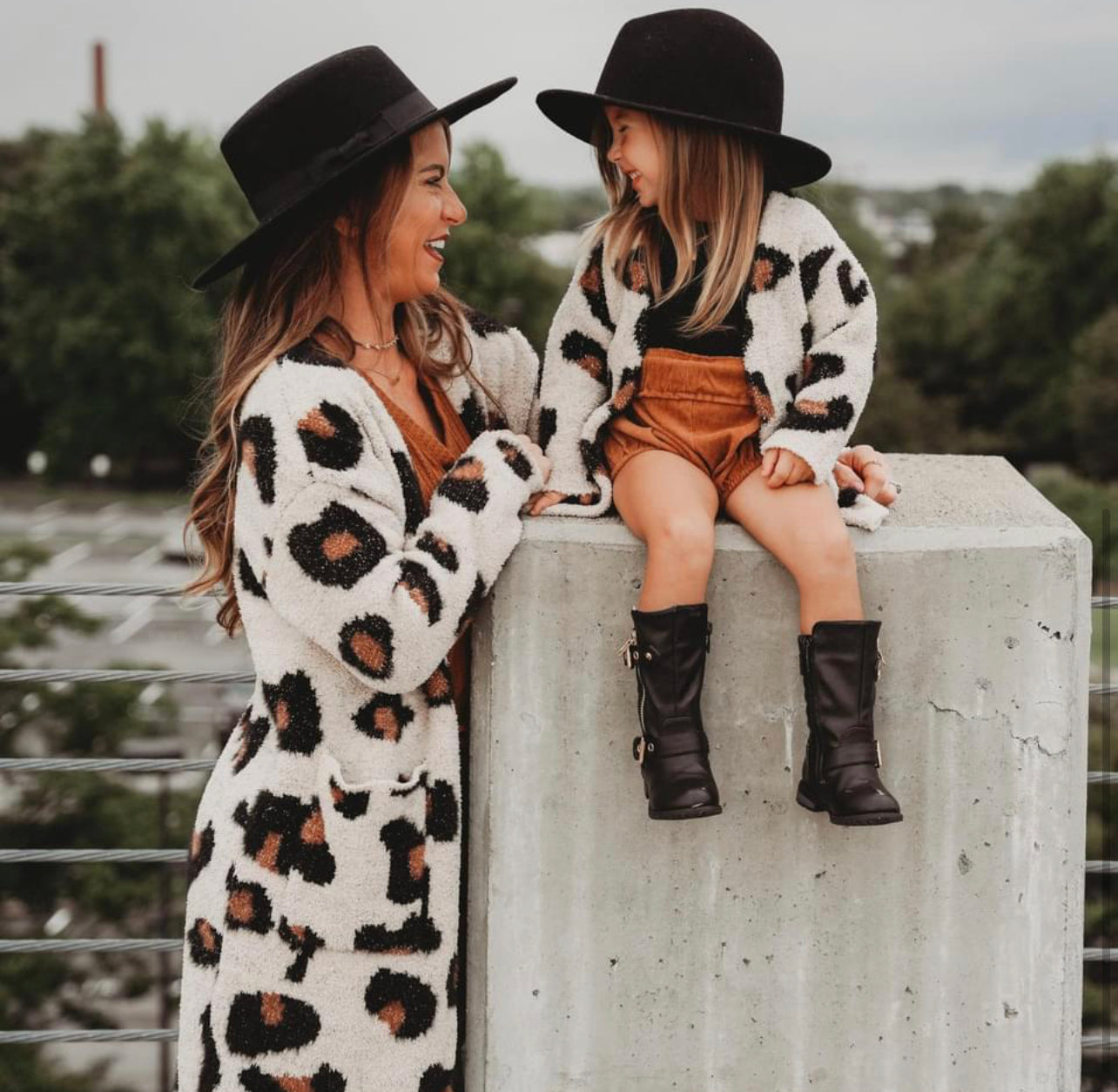 Mommy & Me Fuzzy Leopard Cardigan-Mommy