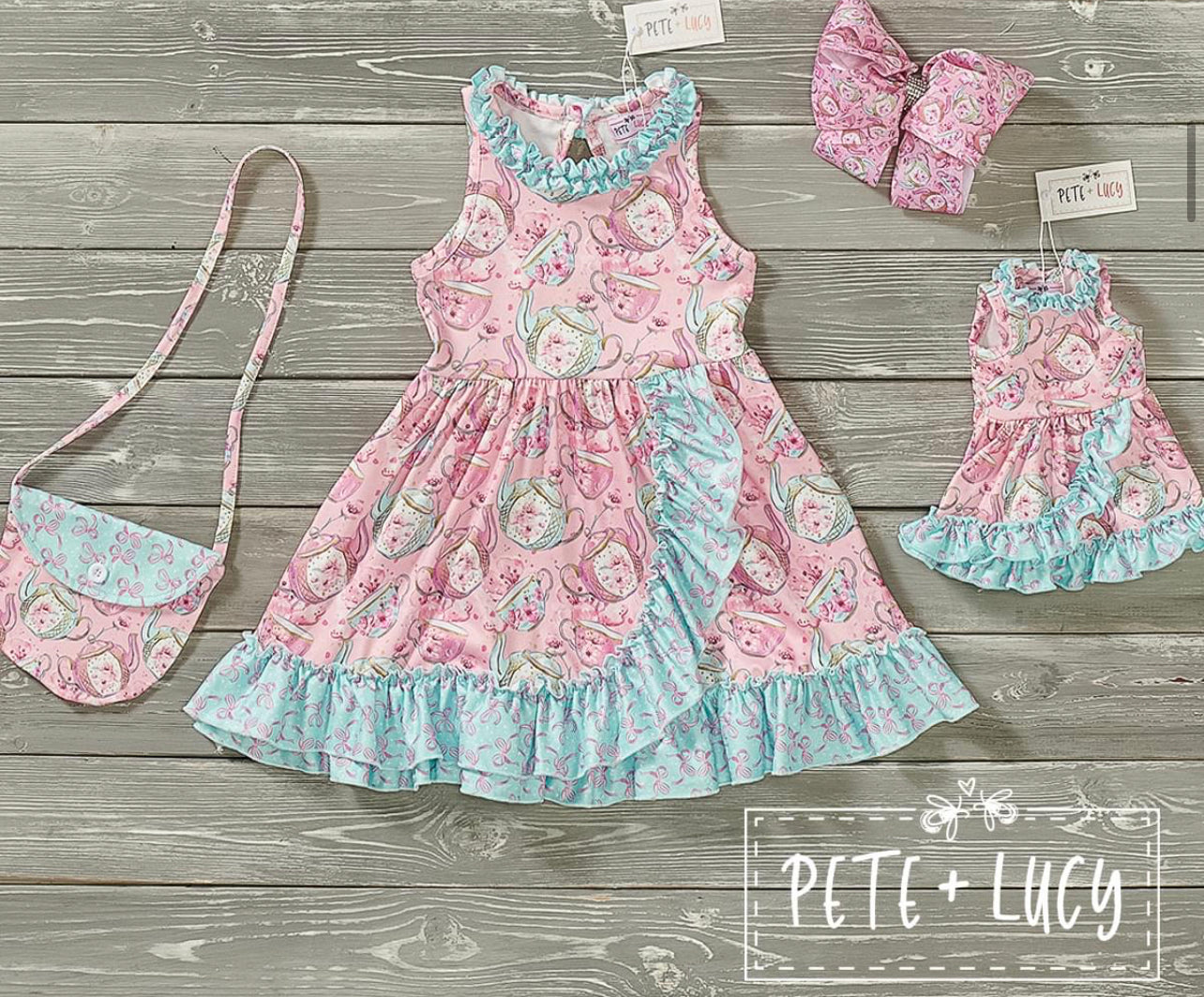 Cherry Blossom Tea Party - Doll Dress