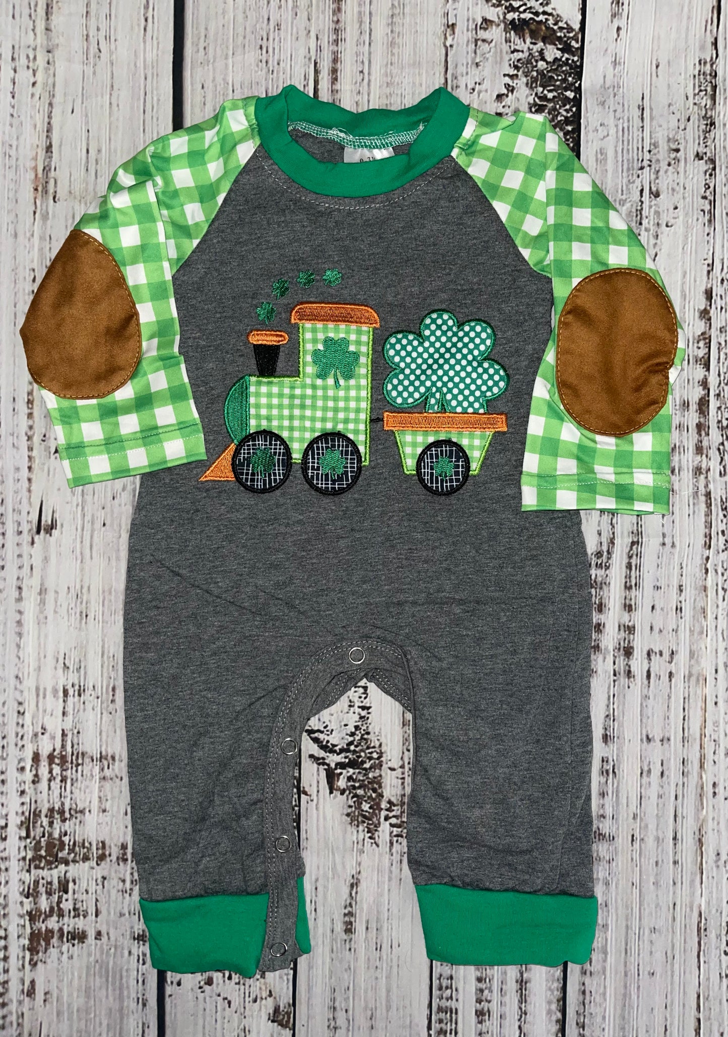 Boy's St Paddy Day Train Romper