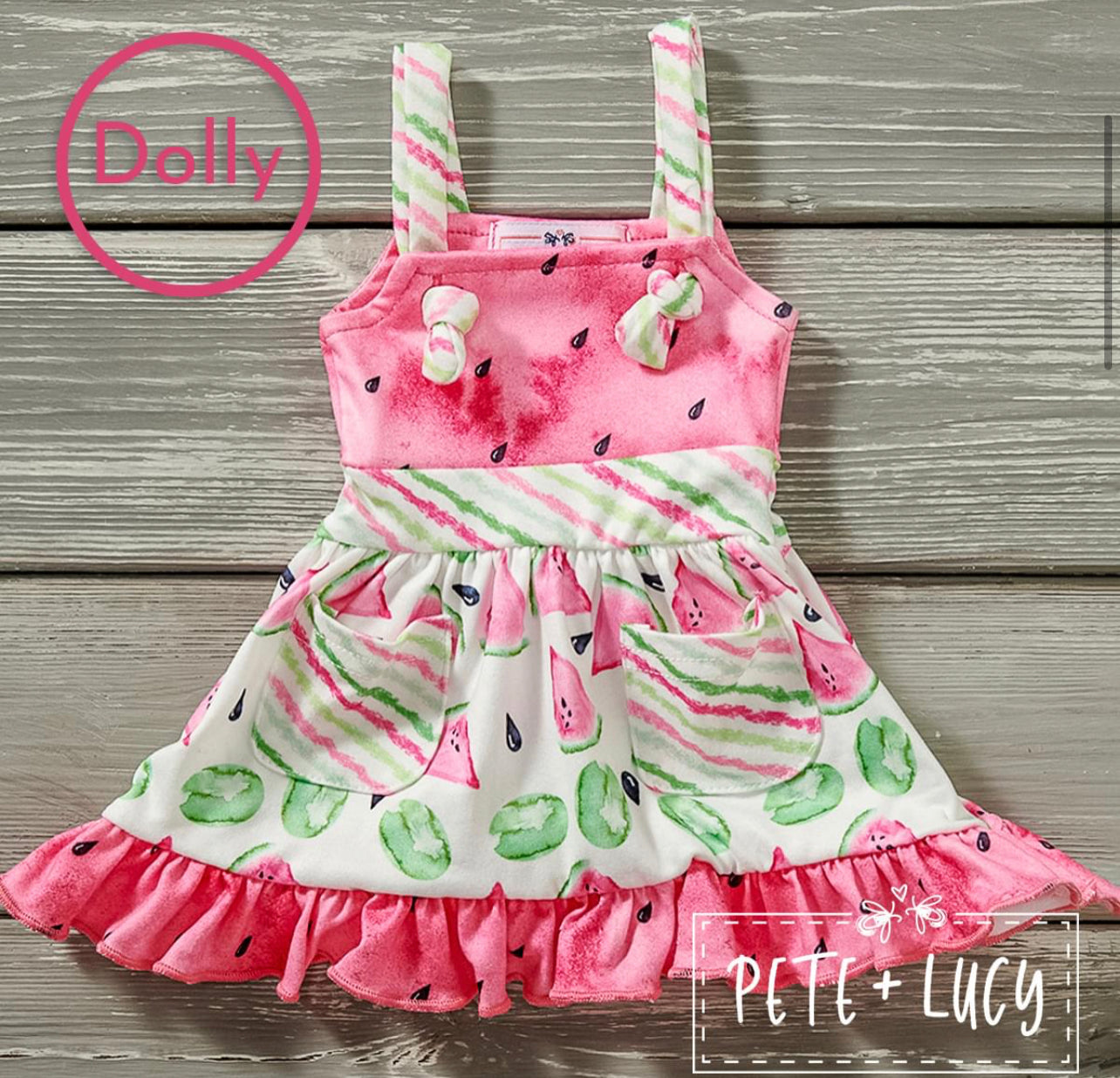 Watercolor Watermelon- Doll Dress